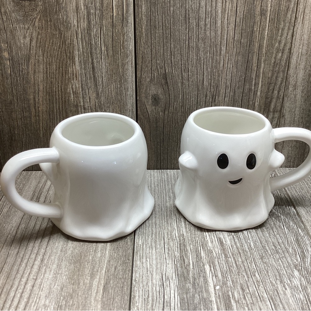 Stoneware Halloween 2021 Ghost Mug Set of 2 Threshold Target 10oz New Boo Cups - Picture 9 of 13